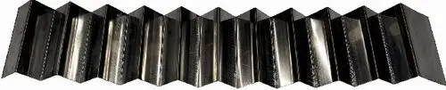 Turbolator von Wolf, aus Metall mit gewellter Form, für den Einsatz im MK-1-180. Sichtbar sind mehrere parallel angeordnete Wellen.